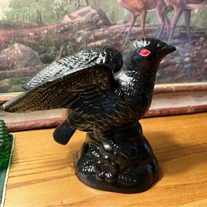 Painted ceramic bird figurine crow raven Halloween